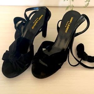 Saint Laurent Paris Platform Ankle Tie Heels